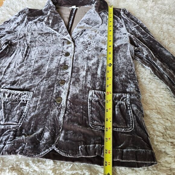 J. Jill Women's Velvet Blazer Size Medium Brown Silk Blend Whimsigoth Preppy - Picture 9 of 11